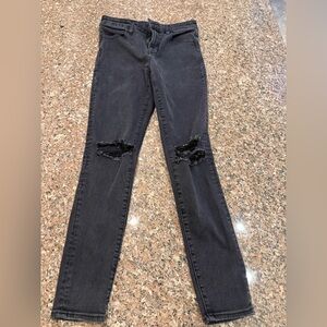 American Eagle Outfitters Black Distressed Skinny Jeans